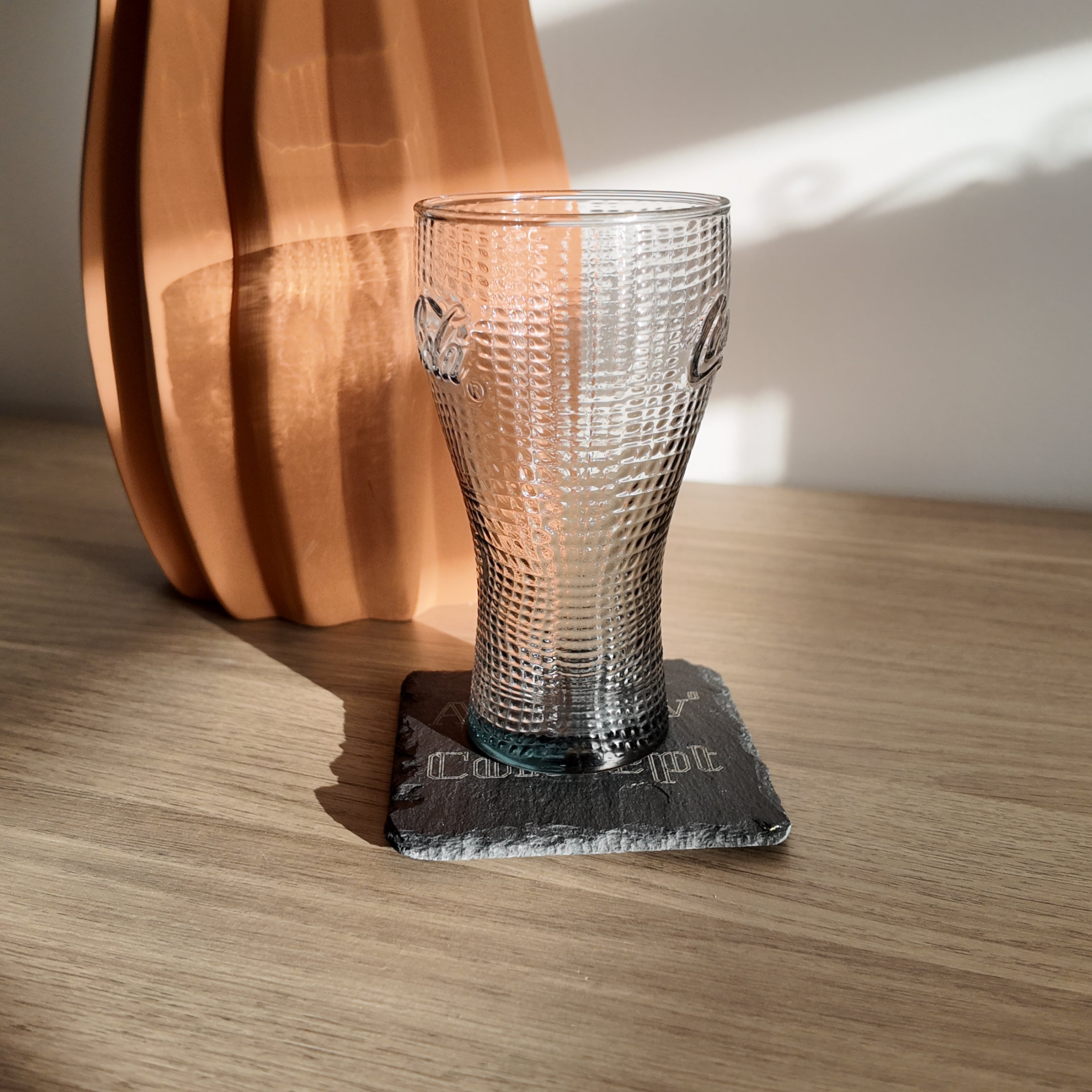 Dessous de Verre Personnalisable en Ardoise avec Support Bois