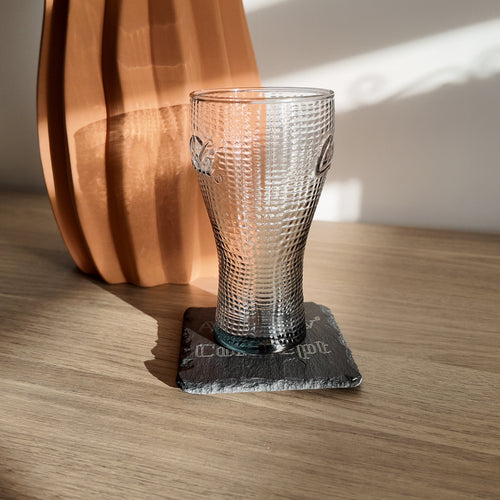 Dessous de Verre Personnalisable en Ardoise avec Support Bois